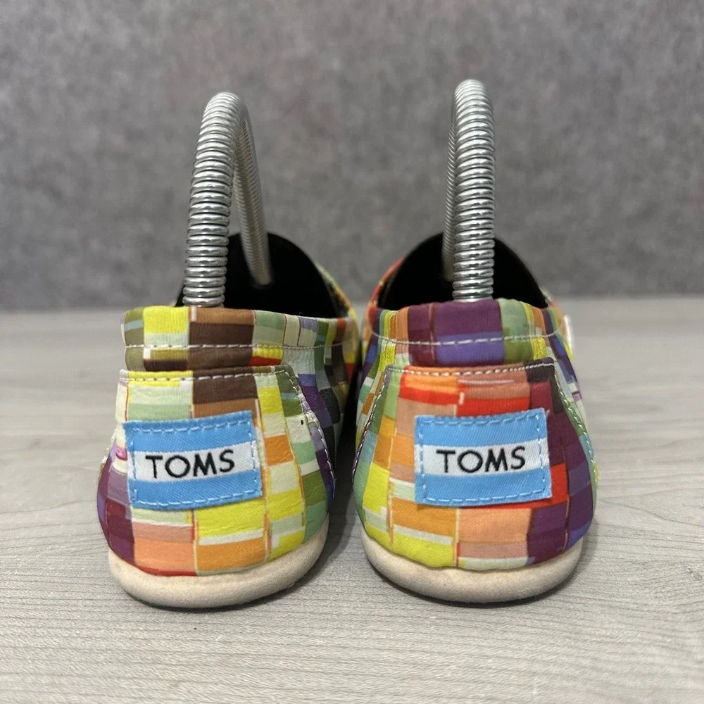 TOMS Alpargata Rainbow Pride Women's Sz 7 Multicolor‎ Geometric Slip On Flats